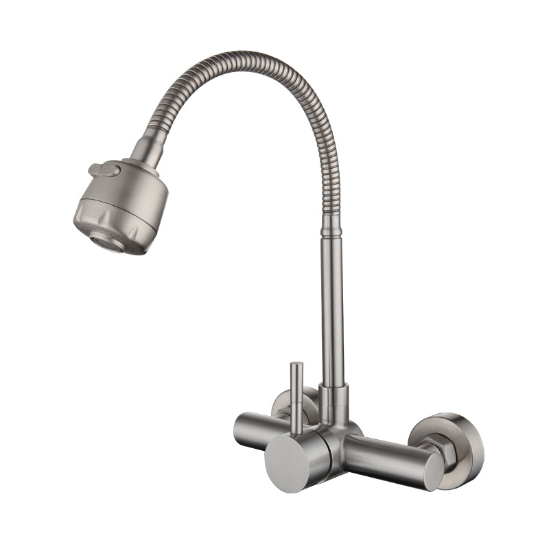 Wall-Mounted Kitchen Mixer with 360 Swivel Spout